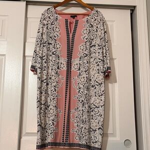 Lane Bryant Pink and Black Patterned Dress